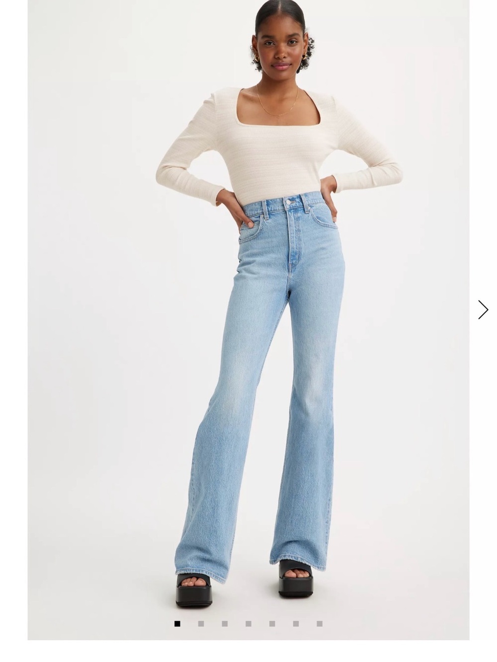 LEVIS 70s high flare - High-Rise Light Blue Flared Jeans